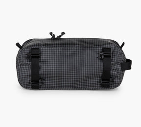 Black and gray checkered rectangular Clip-In Pouch with two black buckle straps and a zipper