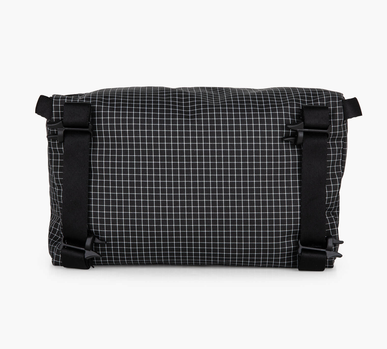 Black and white grid-Clip-In Pouch with black buckles