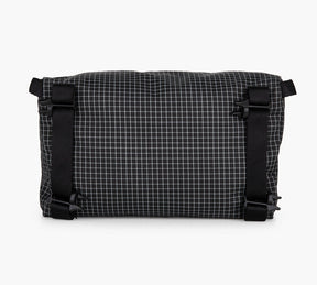 Black and white grid-Clip-In Pouch with black buckles