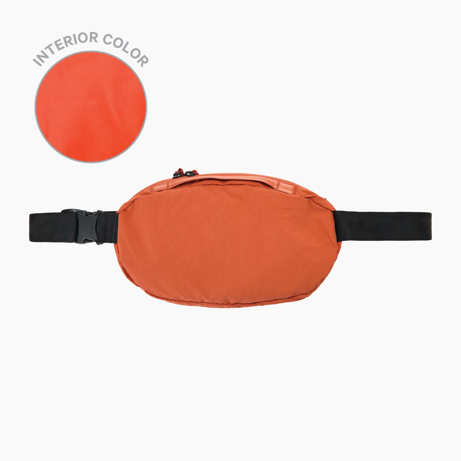 The Stash 4L Sling in Sumac on a white background. To the left there is a circular swatch showing the interior color of Sumac.